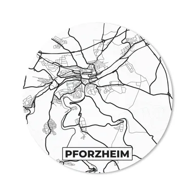 Produktbild von MuchoWow® Mauspad Mousepad Pforzheim - Karte - Stadtplan 30x30 cm - Mousepads - Maus Mat - Pad - Mausunterlage - Tischunterlage - Schreibtischmatten