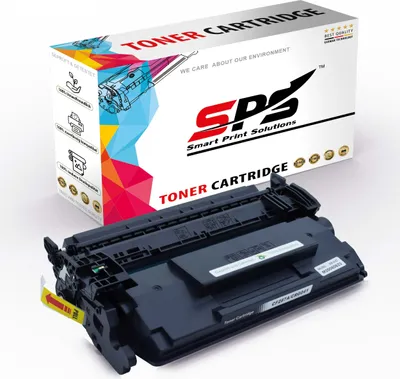 A toner cartridge and its packaging are displayed against a white background.