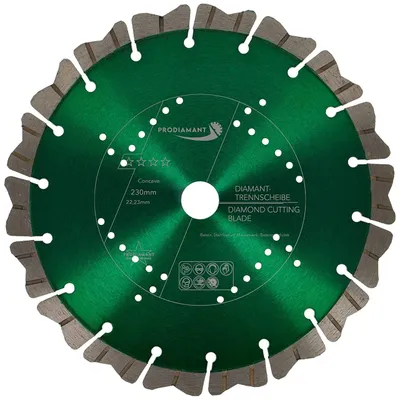 Produktbild von PRODIAMANT Diamanttrennscheibe 230mm für Stein, Beton Turbo Concave