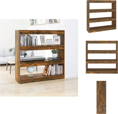 Produktbild von vidaXL Bücherregal/Raumteiler Räuchereiche 100×30×103 cm -  Bücherregale & Bücherschränke