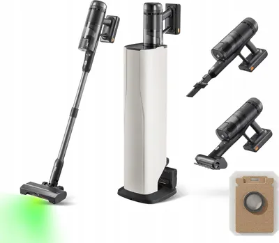 Zdjęcie produktu dla Roborock H60 Hub Ultra, Pionowy odkurzacz, Bez worka, Czarny, Biały, Suchy, HEPA, Cykloniczna/filtrowana