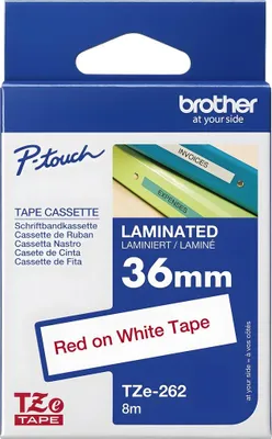 Zdjęcie produktu dla Brother TZE-262, Czerwony na białym, TZe, Termotransferowy, Chiny, 5 lat(a), Brother