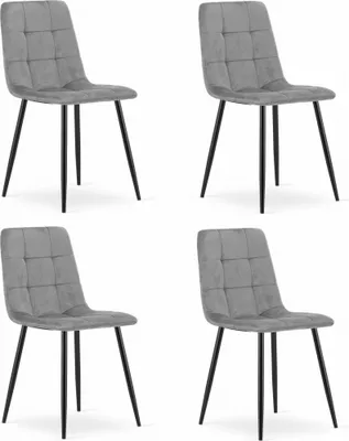 Obrázek produktu pro Židle Valora KARA světle šedá x4 - Sada 4 světle šedých židlí s moderním designem