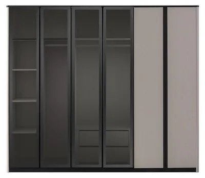 Produktbild von Holzschrank Schrank Kleiderschrank Garderobenschrank Moderne Grau