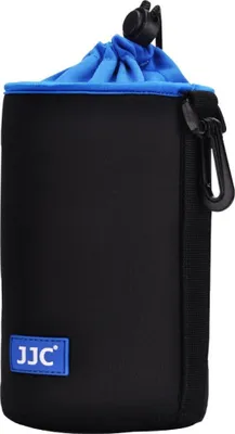 Produktbild von Neopren Objektivbeutel für Objektive bis 83 x 130mm mit Karabiner & Gürtelschlaufe