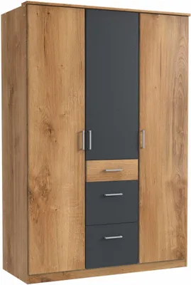 Produktbild von Kleiderschrank Click Schlafzimmerschrank mit Schubladen Ausführung wählbarPlankeneiche / graphit