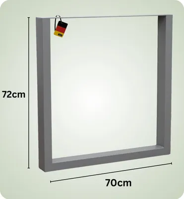 Produktbild von Tischbeine Metall 70x72cm Grau – DIY Tischgestell 1er Set inkl. Schrauben