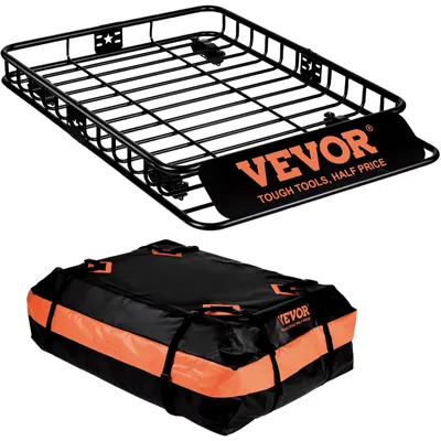 Productafbeelding van VEVOR Dakkoffer, universeel, 1305 x 915 x 127 mm, draagvermogen 90 kg, voor bagagedragers op het dak, geschikt voor het vervoeren van bagage, zwart
