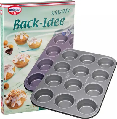 Produktbild von Dr. Oetker Muffinform 12er, Backblech antihaft für Muffins, Muffin Backform mit Wärmeleitung (Kuchenform ca.: Ø 5,5 cm)