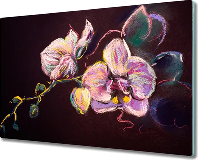 Produktbild von Coloray Schneidebrett Herdabdeckplatte 80x52 cm Kochplattenabdeckung Küchenbrett Hackbrett - Blumen Blätter