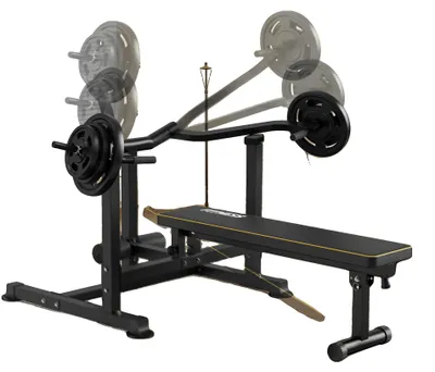 Produktbild von Brustpresse Maschine, Stahlrahmen, 164 x 119 x 124 cm, Kompatibel mit verschiedenen Gewichtsscheiben, Einstellbare Widerstandseinstellungen, Rutschfeste Füße für Stabilität