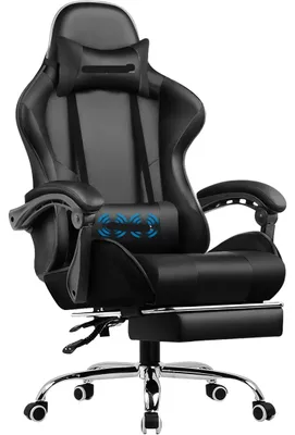 Obrázok produktu pre Herná stolička - Kancelárska stolička - Masážna stolička - Ergonomická stolička - Opierka nôh - Funkcia masáže