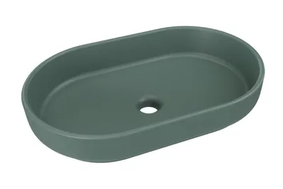 Produktbild von Aufsatzwaschbecken - Waschbecken 55 cm Handwaschbecken Für Badezimmer, RIVER2 BM288 - Dunkelgrün/Matt