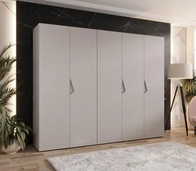 Produktbild von Breiter Kleiderschrank 250 cm AMARIS 1 - Kaschmir / Kaschmirgriffe