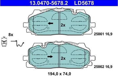 Zdjęcie produktu dla Klocki Hamulcowe Audi Przód A4/A5/A6/A7/A8/Q5/Q7 1,4-3,0 15- Ceramic