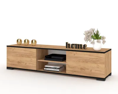 Produktbild von Fernsehschrank TV-Lowboard KING STEHEND Craft Eiche mit schwarzem Rand/Craft Eiche 120cm