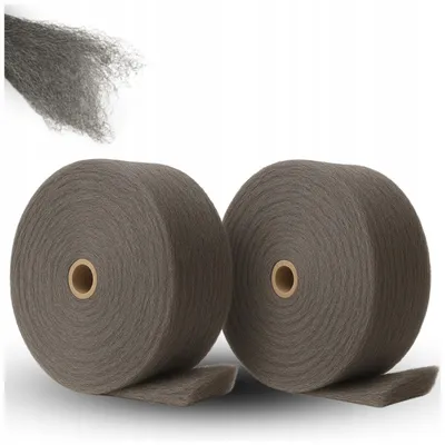 Produktbild von Stahlwolle 2 kg Rolle Grad 0+00 zum Reinigen, Polieren & Renovieren von Metall, Holz & Stein – Schleifvlies Polierwolle ca. 2 x 8-9 m 9–10 cm Breite