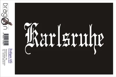 Produktbild von Aufkleber / Autoaufkleber - JDM / Die cut / Auto / OEM - Stadt Karlsruhe - 200x80mm schwarz - Heckscheibe / Heckscheibenaufkleber