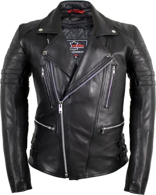 Produktbild von Retro Motorrad Lederjacke 80´s oldschool Rockerjacke Chopper Herren (2XL)