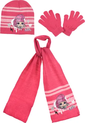 Produktbild von L.O.L. Surprise! Kinder Mädchen Winter-Set 3-tlg. Mütze, Schal und Handschuhe Pink   , Größe:52