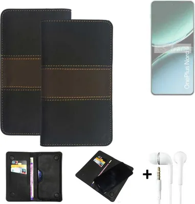 Produktbild von K-S-Trade Handyhülle + Kopfhörer kompatibel mit OnePlus Nord 4 Schutzhülle Walletcase Bookstyle Tasche Schutz Case Hülle Wallet Cover Kunstleder