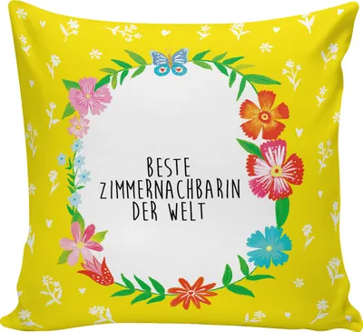 Produktbild von Mr. & Mrs. Panda kuschelkissen 40x40 Zimmernachbarin - Weiß - Geschenk, Nachbarin, Kollegin, Zimmer, kissen, Dekokissen, Sofakissen, WG, Patientin, flauschkissen