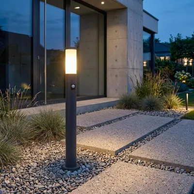 Produktbild von LED Stehleuchte, Edelstahl, Bewegungsmelder, H 80 cm