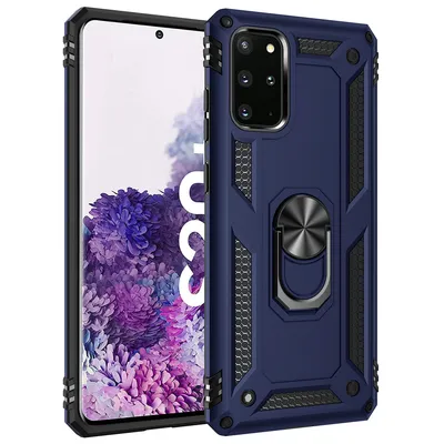 Obrázek produktu pro Galaxy S20 Plus Pouzdro s Kroužkem, Dvouvrstvé Tvrdé PC TPU, Nárazuvzdorné Pouzdro s Stojánku pro Samsung Galaxy S20 Plus modré