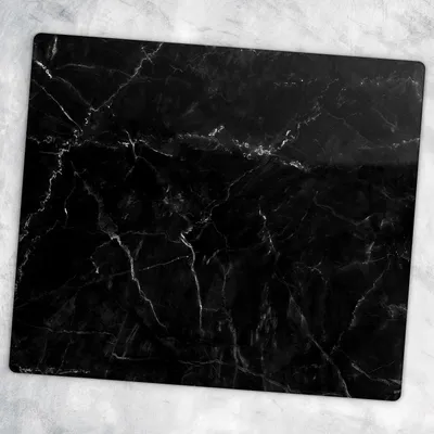 Produktbild von Glas-Herdabdeckplatten Glaskeramikkochfeld-Abdeckung Spritzschutz Glas 60 cm x 52 cm - Schwarz Marmor
