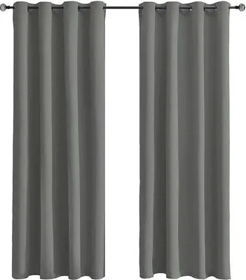 Productafbeelding van Azomor® Verduisteringsgordijn, grijs, met lussen, voor de slaapkamer, 120x120 cm
