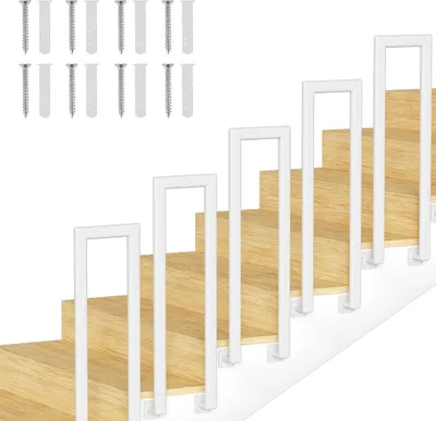 Produktbild von Vigevee 95cm U-Form Treppengeländer Weiß Ovalrohr Handlauf Seitliche Montage