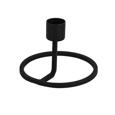 Productafbeelding van Kandelaar JELLICOE, staal, zwart, hoogte: 7 cm, diameter: 10 cm, handgemaakt