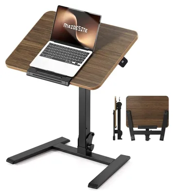 Zdjęcie produktu dla Stolik pod laptop - Składany - Regulowana wysokość - Na kółkach - 65 x 48 cm