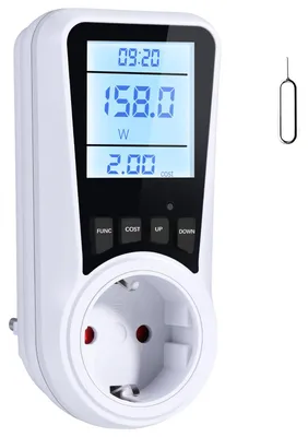 Image de Compteur de consommation d'énergie avec écran LCD, 16 A / 3680 W, 7 modes, protection contre les surcharges