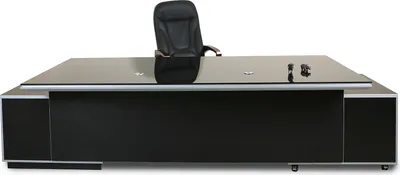 Produktbild von Büromöbel Chef Schreibtisch Managerschreibtisch Büroschreibtisch KEHL schwarz XXL 245x105x75 cm