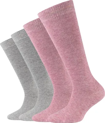 Productafbeelding van Camano Uni kindersokken 003902000, 4 paar, kleur: lichtroze melange, maat: 27-30
