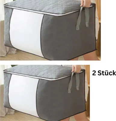 Produktbild von Aufbewahrungstasche groß,  faltbare Unterbett-Kleideraufbewahrung (Unterbett-Aufbewahrungstasche mit Reißverschlussdeckel,  faltbare Kleidungs-Aufbewa