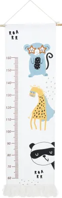Produktbild von Messlatte aus Segeltuch Stoff für Kinder 140x55cm Größenmesser Wandteppich Deko Kinderzimmer Maßband Babybzimmer Dekoration Design 3