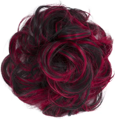 Image de Postiche XL Boucles Cheveux coiffure de mariée Chignon haut Volume Bouclé Chignon Rouge Mix G30E