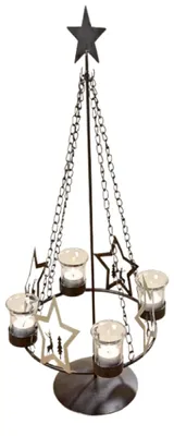 Produktbild von Teelichthalter Berna Adventsbaum Eisen antikbraun H.47 cm Stückpreis