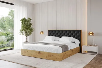 Produktbild von ALTDECOR Polsterbett mit Bettkasten - ENZO3 - 140x200 Schwarz Kunstleder- Bett mit Kopfteil, Boxbett ohne Matratze, Doppelbett mit Stauraum