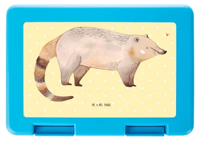 Produktbild von Mr. & Mrs. Panda Bentobox Nasenbär - Gelb Pastell - Geschenk, Nasenbären, Vorratsdose, Rüsselbär, Essensbox, Tiere, Bento Box, Lunchbox, Bär, Brotzeitdose
