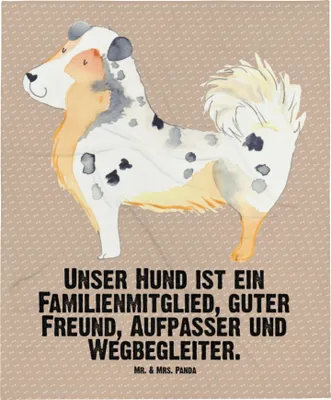 Produktbild von Mr. & Mrs. Panda Babydecke Hund Australien Shepherd - Hundeglück - Geschenk, Spruch, Familie, Schlummerdecke, Sprüche, Plaid, Schmusedecke, Erstlingsdecke, Fleecedecke