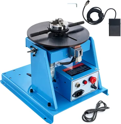 Image de Table tournante de soudage 20 W Positionneur de soudage 1-12 tr/min Manipulateur 10 kg(horizontal)/5 kg(vertical) Table tournante 0-90° Angle d'inclinaison K01-63 Mandrin à trois mors pour couper, meuler, monter