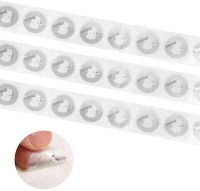 Produktbild von NFC-Stickers - 50 Stück - Schreibbare Transparente PET-Tags - 25mm mit Ntag 215-Chip