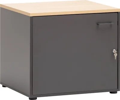 Produktbild von Unterschrank für Waschmaschinenschrank Putzmittelschrank abschließbar in anthrazit mit Eiche STOBY-80