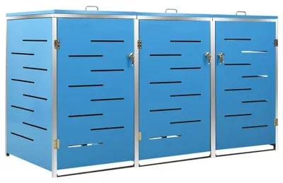 Obrázek produktu pro vidaXL Box na 3 koše 207x77,5x115 cm nerezová ocel