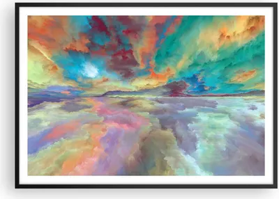 Produktbild von Gerahmtes Poster - Schwarzer Rahmen - Abstraktion modern - 100x70 cm - Wand Bild - Wanddeko - Wandbilder - Kunstposter - Wandposter - Bilderrahmen - Bilder - Kunstdruck - Wandbild - P2BAA100x70-4027