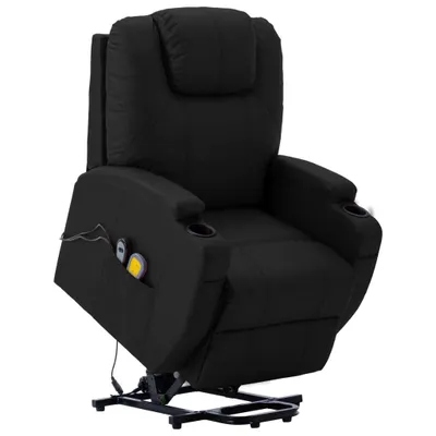 Image de The Living Store Fauteuil de massage avec releveur Noir Similicuir