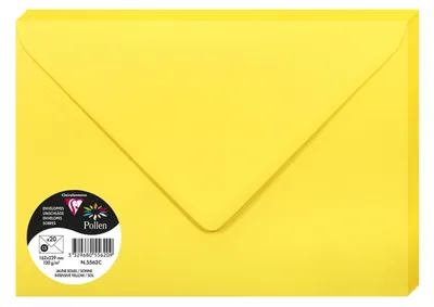 Produktbild von Clairefontaine 5562C, C5 (162 x 229 mm), Gelb, C5 (162 x 229 mm), Papier, 120 g/m², 20 Stück(e)